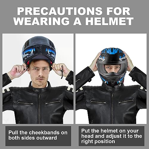 Comrider Full Face Dual Visor Adult Motorcycle Helmet For Motorbike Street Bike With Push-In Buckle Ready Dot Approved thumb #5