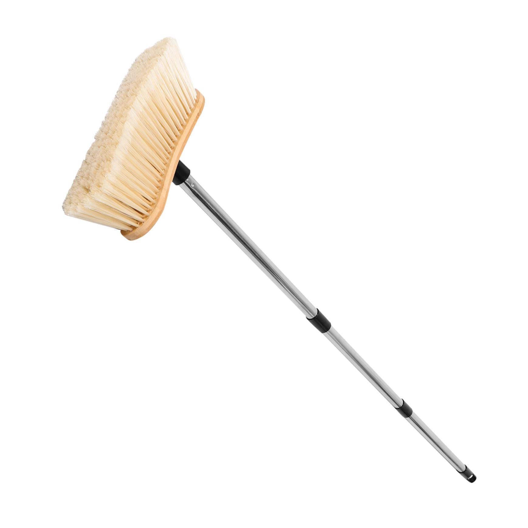 Mikikit Spazzola da Giardino ad Alta Resistenza con Setole Rigide per Pulizia Esterna per Patio e Garage con Pali Staccabili in bambù Naturale