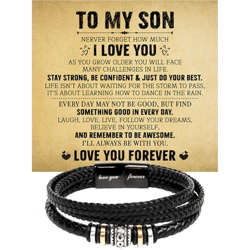 To My Son Bracelet - Birthday Gift For Son With Message Card and Box