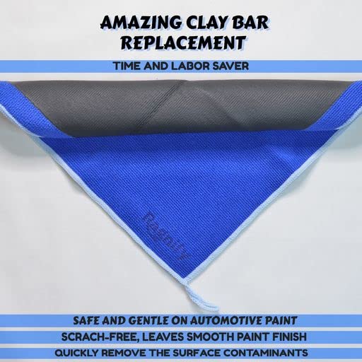 Image of Ragnify Clay Towel Auto Detailing Scratch Free and Paint Safe fine Grade Clay Bar Cloth for Car Detailing, Polishing and Removing Paint Contaminants (Blue Regular)