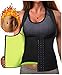 CHUMIAN Gilet de Sudation pour Femme Sauna Sport Gaine Amincissante Débardeur Minceur Ventre Plat Fitness Waist Trainer (Noir, S)
