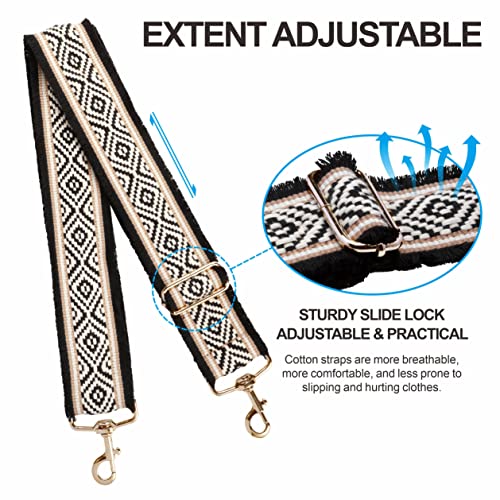 Correas para bolsos étnicas de lona con diseño ancho regulable 3