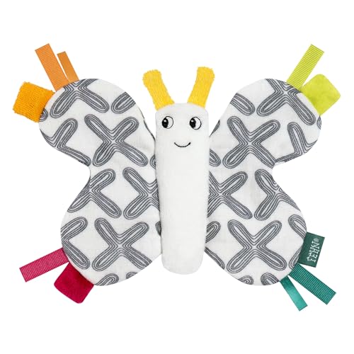 Fehn Knister-Schmetterling – Activity-Rascheltier zum Greifen, Lauschen, Spielen & Geräusche erzeugen - fördert Babys Sinne & Motorik - idealer Begleiter für Babys und Kleinkinder ab Geburt