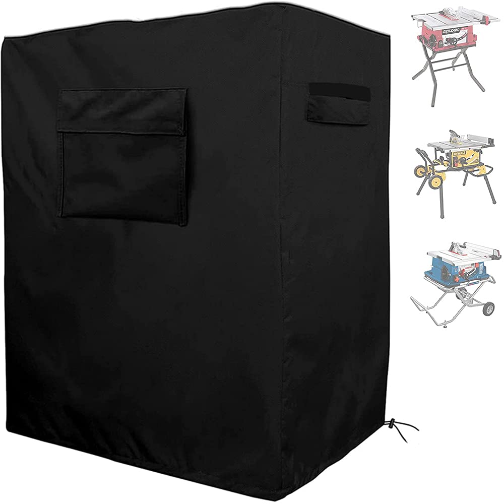 UCARE Table Saw Cover 420D Oxford Waterproof Dustproof Protection Patio Indoor Outdoor Stand Table Saw Dust Covers with Storage Bag (L: 35x27x46in/ 89x69x117cm)