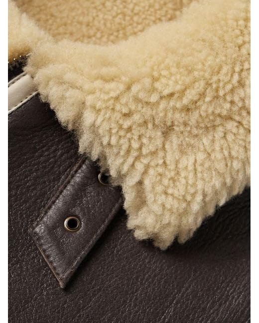 Blouson en cuir shearling marron style B3 aux finitions soignées - 3