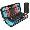Case para Switch OLED e Switch | Estojo Rígido Portátil com Compartimentos, Capa Protetora de Viagem com Espaço para Jogos e Acessórios – Resistente à Água e Impactos