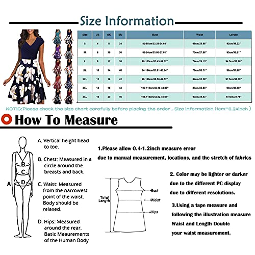 Women's Dresses Summer, Spring Clothes Woman's Dress Casual Midi Dresses With Wrap Tie Women's Casual Fashion Print Short Sleeve V-Neck Knee-Length Party Dress 2023 Aline For Women (M, Navy) #TOP3
