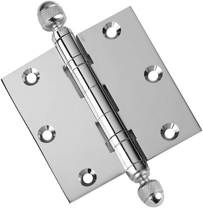Embassy Solid Brass Door Hinges – 3.5 x 3.5 Inch, Heavy Duty, Polished Chrome, Ball Bearings, Rust Resistant Stainless Steel Pin, Architectural Designer Grade, Home Improvement, 2 Pack