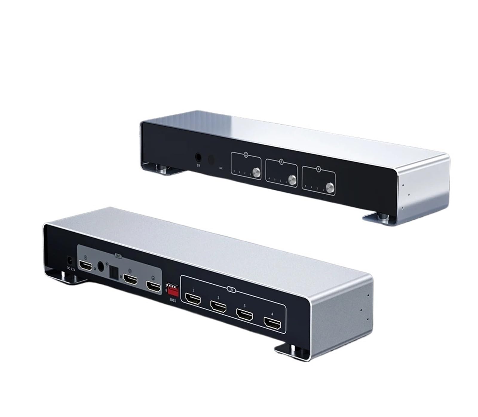 Convertisseur numérique, Séparateur de commutateur vidéo matriciel 4K, 4 en 2 Sorties, avec amplificateur Optique 3.5mm 7.1, extracteur