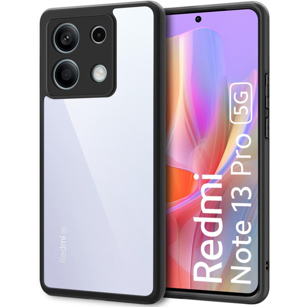 TheGiftKart Ultra-Hybrid Shockproof Sleek Armor Back Cover Case for Mi Redmi Note 13 PRO 5G | 360° Protection | Crystal Clear Hard Back Transparent Case for Redmi Note 13 Pro (PC & TPU, Black Bumper) (B0CRDHYJ4D) Amazon Price History, Amazon Price Tracker