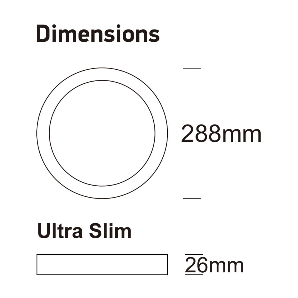 FactorLED ¡NOVEDAD! Plafón Led Circular, 30W (300W), 3600Lm, Ø29cm, Downlight Panel Superficie Redondo para Techo, Antideslumbramiento, Luz Seleccionable 4CCT 2700K-3000K-4000K-5700K (5, 290 mm)