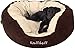 Knuffelwuff panier chien, lit pour chien, coussin, corbeille pour chien Dooly, douillet, marron-beige L 80 x 75cm