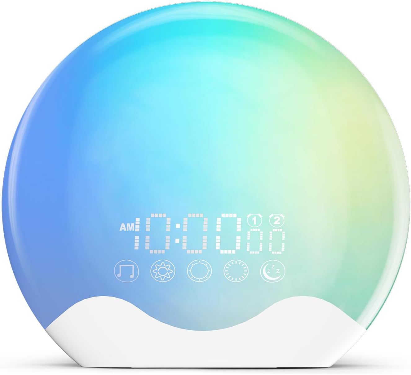 Light Therapy Lamp, Sunlight Alarm Clock with 10,000 Lux Therapy Light, Wake Up Light with 20 Brightness & 4 Color Temperature, Dual Alarms & Snooze,11 Atmosphere Lighs and Sleep Aid