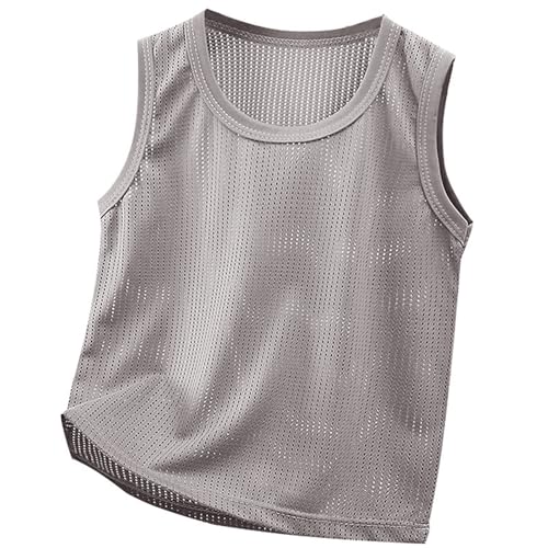 Boys Tank Tops Mesh Moisture Wicking Athletic Performance Sleeveless Crewneck T-Shirts Kids Undershirts Clothes