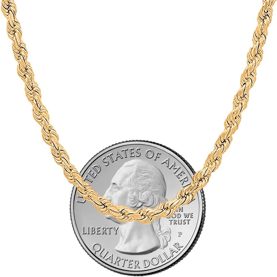 Savlano 18K Gold Plated 925 Sterling Silver 4mm Solid Italian Rope Diamond Cut Twist Link Chain Necklace With Gift Box For Men & Women - Made in Italy - Image 3