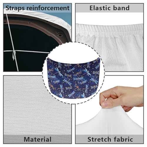 Image of Waterproof Car Cover Polyester Elastic Fabrics Blue Dragonfly Car Hood Cover Suitable for Auto Car Truck, Van, SUV, Pickup,Car Accessories