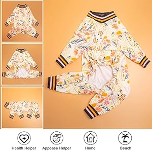 Lovinpet large dog onesie pajamas pet anxiety relief anti licking dog surgery recovery suit under dog sweater breathable stretchy fabric morning walk wispy daybreak aura prints dog pajamas xxl   cucciolini doodles