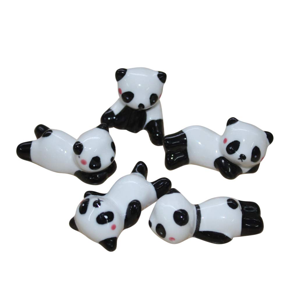 Tsffae 8 Pezzi Simpatico Panda Porta Bacchette in Ceramica Stile Animale Cucchiaio Forchetta Bacchette Poggiatesta per Decorazioni per Tavola Pranzo per Casa Fai Te