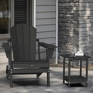 Vinglioutdoorsidetablewith2layerstorageplasticwaterproofanduvresistanthdpeadirondackcoffeeendtablesallweatherforpatiobackyardpoolindooruseblack Urban Country Home Decor Vingli outdoor side table with 2 layer storage plastic waterproof and uv resistant hdpe adirondack coffee end tables all weather for patio backyard pool indoor use black urban country home decor