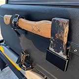 Axe Holder for Snowmobile – Quick-Access Tool Storage with Drainage Holes, Fits Axes up to 75mm Blade,Durable ABS Material, Includes Secure Strap for Shaft (Black)