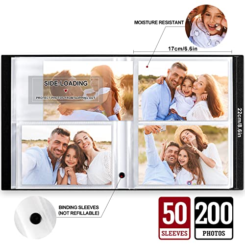 image for Ywlake Photo Album 4x6 200 Pockets 2 Packs, Linen Photo Albums Holds 2