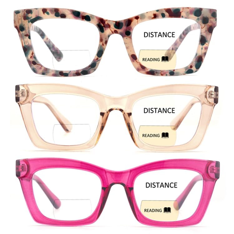 Image of 3 pack style Spring hinge Readers Blue Light Blocking Computer Square Reading Glasses for Women Men