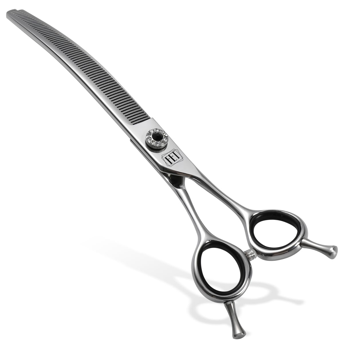 Dog Grooming Scissors: 7.5 inch Professional Pet Curved Thinning Shears Made Of Japanese 440C Advanced Stainless Steel for Dogs Cats and Other Pets