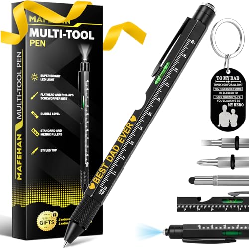 Father’s Day Gifts for Dad – 9-in-1 Multi-Tool Pen with Engraved Keychain, Unique Dad Gifts from...