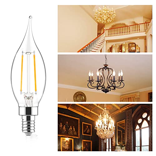 Sengled Candelabra Led Light Bulbs Dimmable, E12 Led Bulb 40 Watt Equivalent,Ca10 Flame Tip Chandelier Light Bulbs, 2700K Warm White Candle Light Bulbs For Chandeliers, Ceiling Fan, Pendant, 6 Pack #TOP3