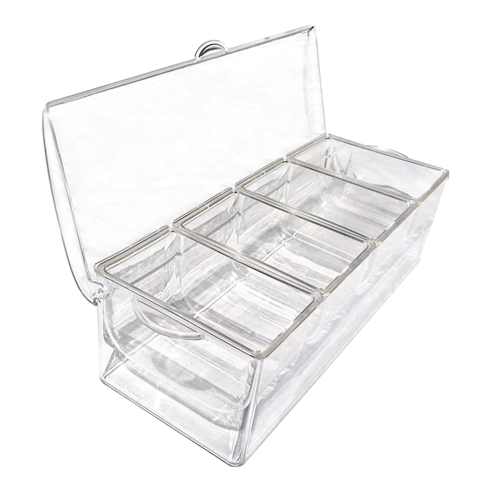 CTRLZS Serving Tray Platter with Ice Chilled Condiment Server, 4 Individual Containers with Lids
