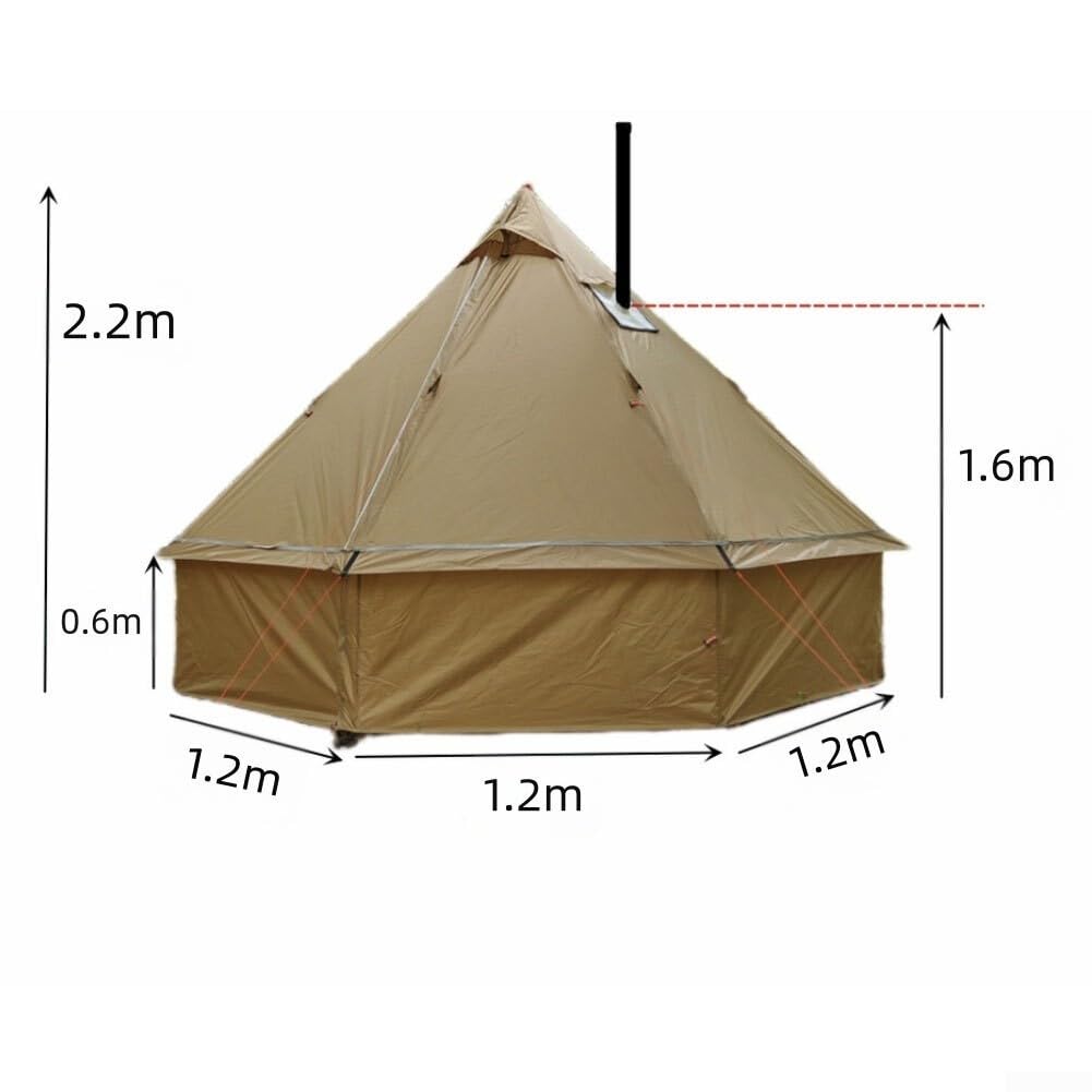 Honseadek Tienda de campaña caliente, campamento de invierno, gato de estufa, tienda de campaña de yurta, 4 estaciones, tienda de campaña de mochilero, estufa de leña, campamento de nieve, tienda