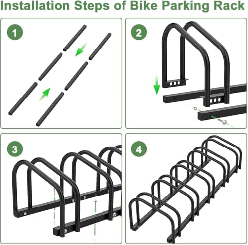 Image of INDIA 5-Bike Floor Mount Cycle Stand Staggered Bicycle Parking Rack Space Saving Storage Solution for Garages and Congested Areas | Heavy-Duty Steel Wheel Organizer with 5 Parking Positions