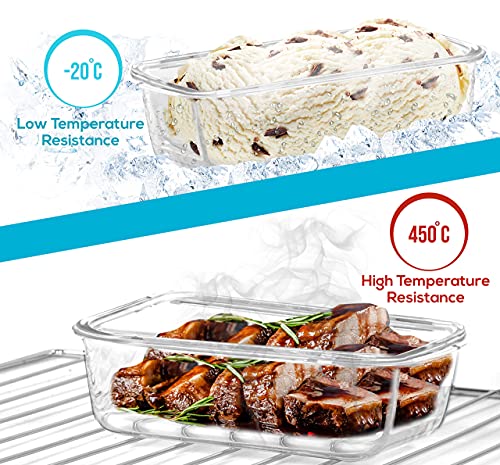 KICHLY- Ensemble de Récipient En Verre boîtes Alimentaires - 18 pièce (9 récipient, 9 couvercle) - étanche, résistant au lave-vaisselle, au micro-ondes et au congélateur - sans BPA, certifié FDA, FSC