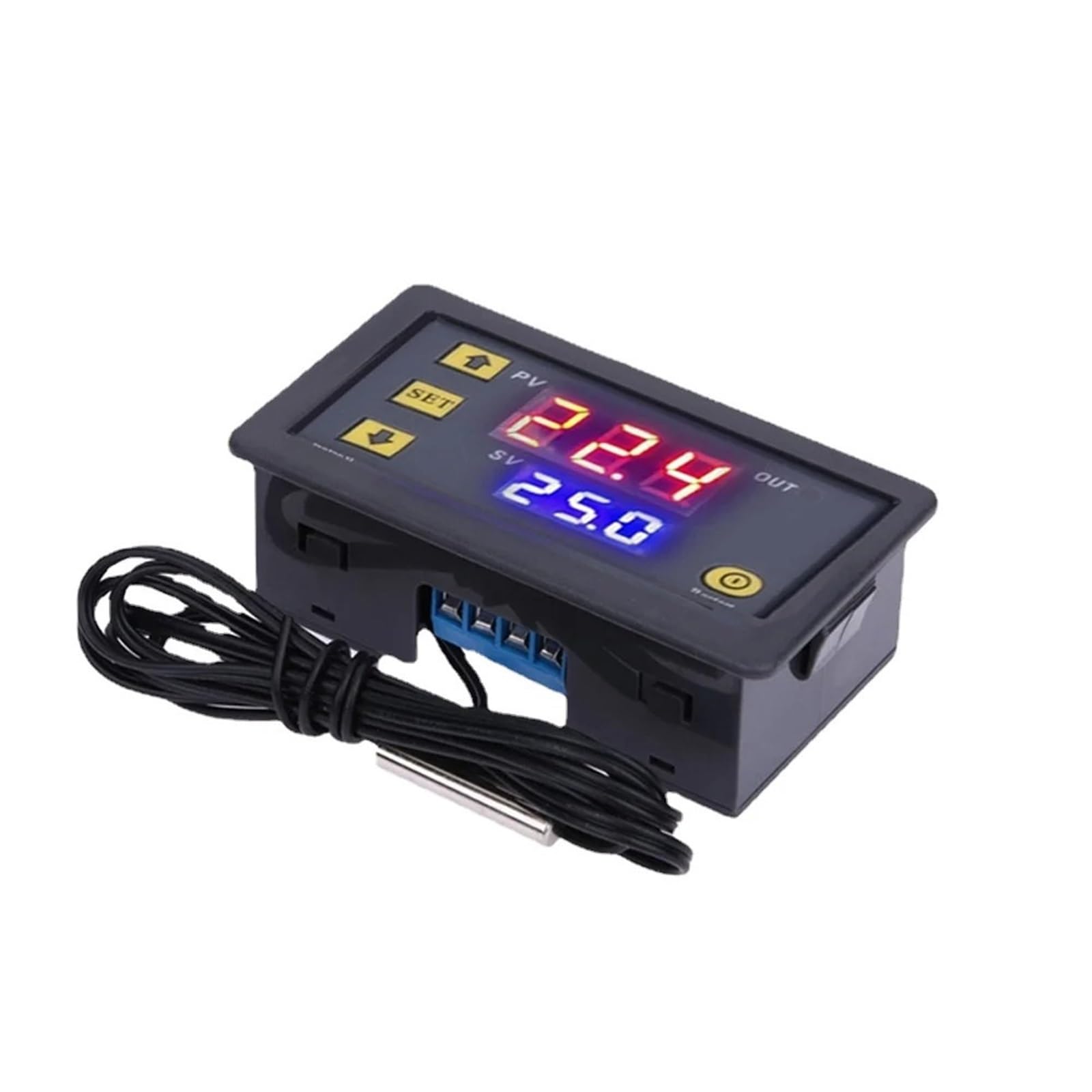 W3230 12V 24V AC110-220V Sonda linea 20A Controllo temperatura digitale Display LED Termostato con strumento di controllo calore/raffreddamento(DC24V)