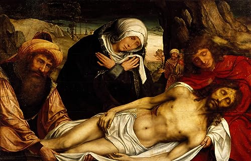 Impression sur toile Pieta Quentin Massys reproduction de musée haut de gamme 60x90cm