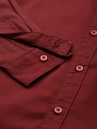 Image of The Indian Garage Co Men Slim Fit Solid Full Sleeves Spread Collar Casual Shirt