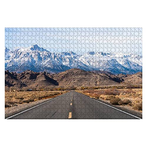 1000 Piezas Rompecabezas De Madera Carretera Que Se Dirige hacia Las Montañas De Sierra Nevada Cubiertas por La Nieve Puzzle Paisaje Juego De Habilidad Interesante Rompecabezas De Imágenes