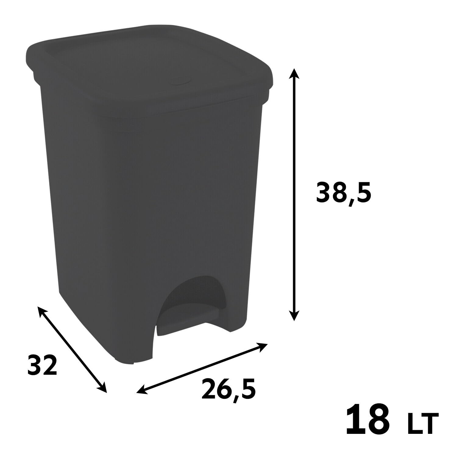 BELLI&FORTI Bidone Pattumiera a Pedale Colors 18 Litri Grigio Belli e Forti