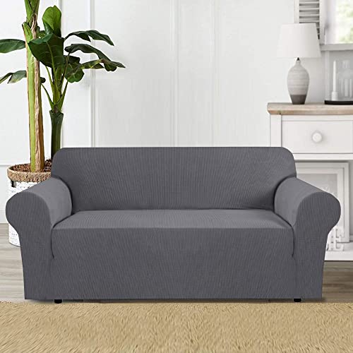 BellaHills Super Stretch Sofa Covers Couch Covers Sofa Slipcovers Furniture Protector for Sofas/Kids/Pets | Form Fitted Jacquard with Elastic Bottom, Thick Soft Non Slip (3 Seater, Charcoal Gray) - Image 3
