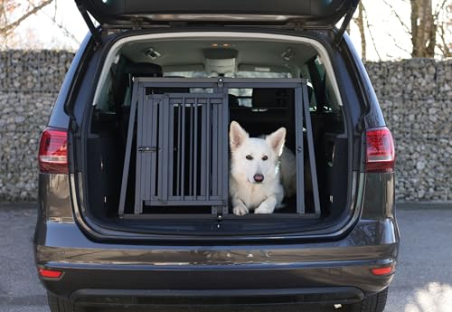 Kerbl Pet Alu-Transportbox Vacation, zweitürig, Hundebox, Tierbox, Graphit, 92x97x68cm, Aluminium, Hunde, mit Anti-Rutsch-Teppich, einfache Reinigung