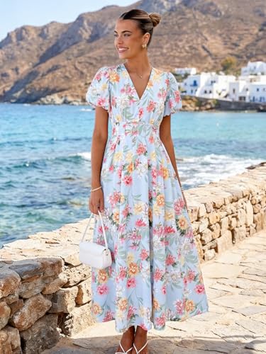 Image of Flessibili Womens Summer Floral Maxi Dress Wedding Guest Party Long Dresses 2026