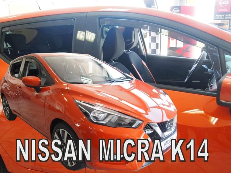 Car Lux AR00882 - Derivabrisas Deflectores de Viento Delanteros y Traseros para Micra K14 a Partir de 2017