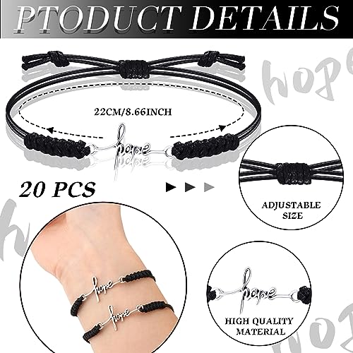 Rtteri 20 Pcs Faith Bracelets Inspirational Birthday Jewelry Gifts Charm Adjustable Religious Gifts for Women Christian3