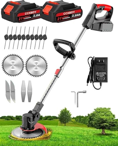 Cordless Strimmer, Grass Trimmer with 18,000 RPM and 880W Motor, 90° Head Rotation Garden Strimmer Cordless, 15cm Cutting Width, Brush Cutter for Clearing Weeds Flower Lawn Trees 1 Cordless Strimmer, Grass Trimmer with 18,000 RPM and 880W Motor, 90° Head Rotation Garden Strimmer Cordless, 15cm Cutting Width, Brush Cutter for Clearing Weeds Flower Lawn Trees
