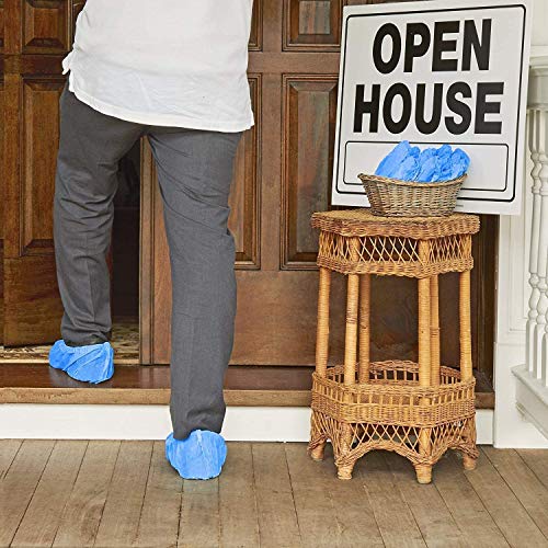 Shoe Covers Disposable -500 Pack(250 Pairs) Disposable Shoe & Boot Covers Waterproof Slip Resistant Shoe Booties ,Blue, Size Large Fits Most (Blue)