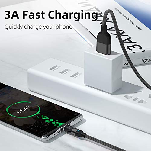 BIG+ Magnetic Charging Cable QC3.0A Fast Charging [4 Pack] 540° Rotating Heads. Magnetic Phone Charger, Magnetic Data Cable. Compatible Charger for Smartphones, Micro USB & Type C Devices