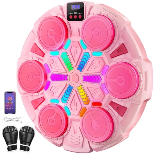 Esnowlee Máquina de Boxeo de música Inteligente para niños con función de conteo, luz Ajustable, Dispositivos de Entrenamiento de Pared para Ejercicios en casa Bluetooth para niños (Rosa) Esnowlee Máquina de Boxeo de música Inteligente para niños con función de conteo, luz Ajustable, Dispositivos de Entrenamiento de Pared para Ejercicios en casa Bluetooth para niños (Rosa)