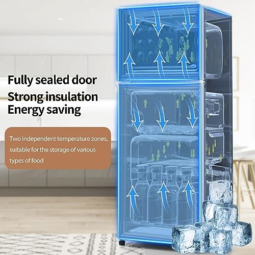 Retro koelkast, koel-vriescombinatie, 105,5cm hoog, 41cm breed, tweedeurs, met 92 liter totaal volume, 28 liter vriesvolume - Image 6