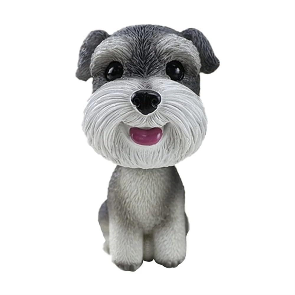 UYFRD Dog Bobblehead Schnauzer Mini Figurine Bobble Head Dogs Car Dash Ornament Cute Shaking Head Nodding Dog Puppy Figurine for Car(1PC)