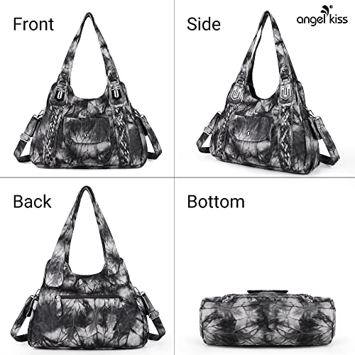 Image of Angel Kiss Purses and Handbags for Women Washed Vegan Leather Crossbody Hobo Satchel Shoulder Tote Purse